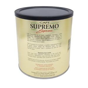 Cafe Supremo 100% Espresso Ground Coffee, Dark Roast Can - 34.5 Ounce