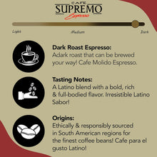 Cafe Supremo 100% Espresso Ground Coffee, Dark Roast Can - 34.5 Ounce