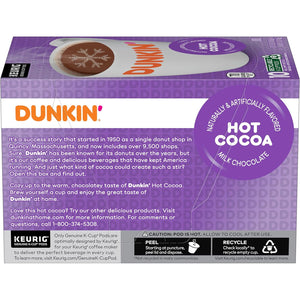 Dunkin Donuts Milk Chocolate Hot Cocoa Single Serve K-Cups - 10 Count