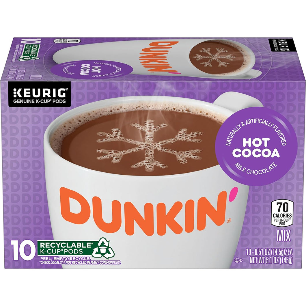 Dunkin Donuts Milk Chocolate Hot Cocoa Single Serve K-Cups - 10 Count