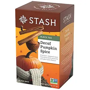 Stash Tea Decaf Pumpkin Spice Flavored Black Tea Bags - 18 Count