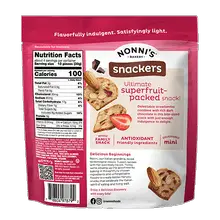 Nonni's Bakery Snackers - Dark Chocolate Strawberry Almond Cookie Crisps - 4.5 oz