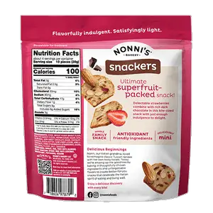 Nonni's Bakery Snackers - Dark Chocolate Strawberry Almond Cookie Crisps - 4.5 oz