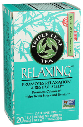Triple Leaf Tea Relaxing Herbal Tea Bags - 20 Count (Case of 6)
