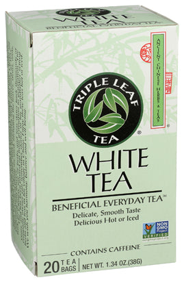 Triple Leaf Tea White Tea Bags - 20 Count (Case of 6)