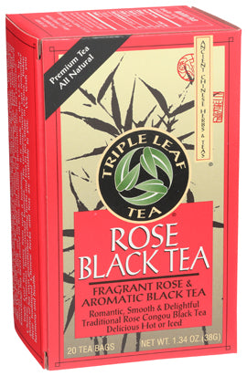Triple Leaf Tea Rose Black Tea Bags - 20 Count (Case of 6)