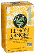 Triple Leaf Tea Lemon Ginger Herbal Tea Bags - 20 Count (Case of 6)