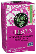 Triple Leaf Tea Hibiscus With White Mulberry Leaf Herbal Tea Bags - 20 Count (Case of 6)