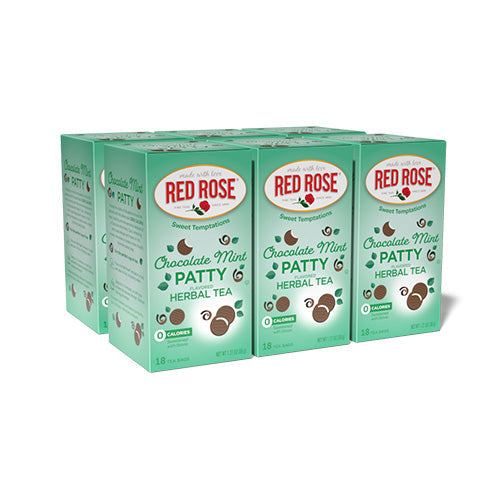 Red Rose Chocolate Mint Patty Herbal Tea Bags - 18 Count (Pack of 6)
