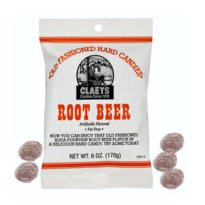 Claey's Old Fashioned Root Beer Hard Candy - 6 oz (Case of 6)