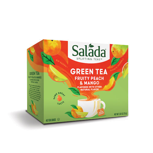 Salada Peach Mango Flavored Green Tea Bags - 40 Count