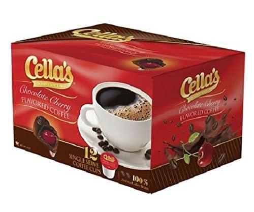 Cella's Chocolate Cherry Flavored Coffee Single Serve Cups - 12 Count (Case of 6)