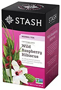 Stash Tea Wild Raspberry Hibiscus Caffeine Free Herbal Tea - 20 Count