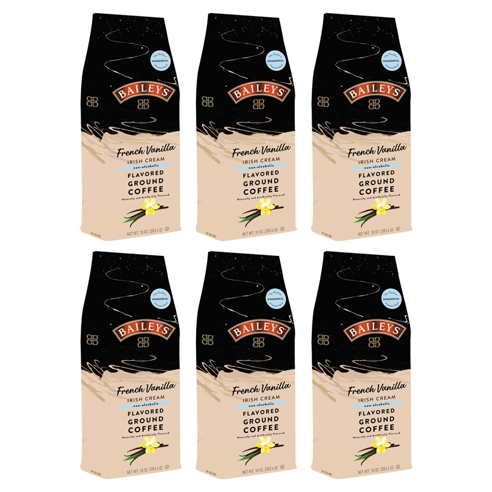 Baileys French Vanilla Flavored Irish Cream Ground Coffee - 10 Ounce (Case of 6)