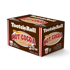 Tootsie Roll Flavored Hot Cocoa Single Serve Cups - 12 Count (Case of 6)