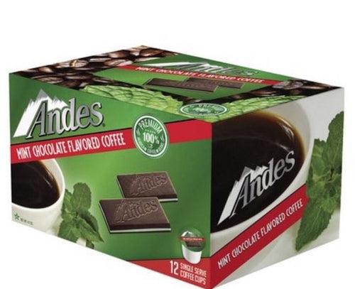 Andes Mint Chocolate Flavored Single Serve Coffee Cups - 12 Count (Case of 6)