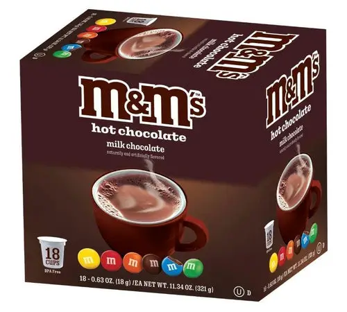 M&M Milk Chocolate Flavored Hot Cocoa Single Serve Cups - 18 Count