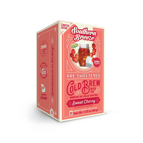 Southern Breeze Cold Brew Sweet Cherry Iced Tea Bags - 20 Count (Case of 4)