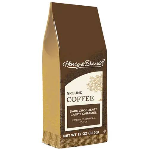 Harry & David Dark Chocolate Candy Caramel Flavored Ground Coffee - 12 Ounce