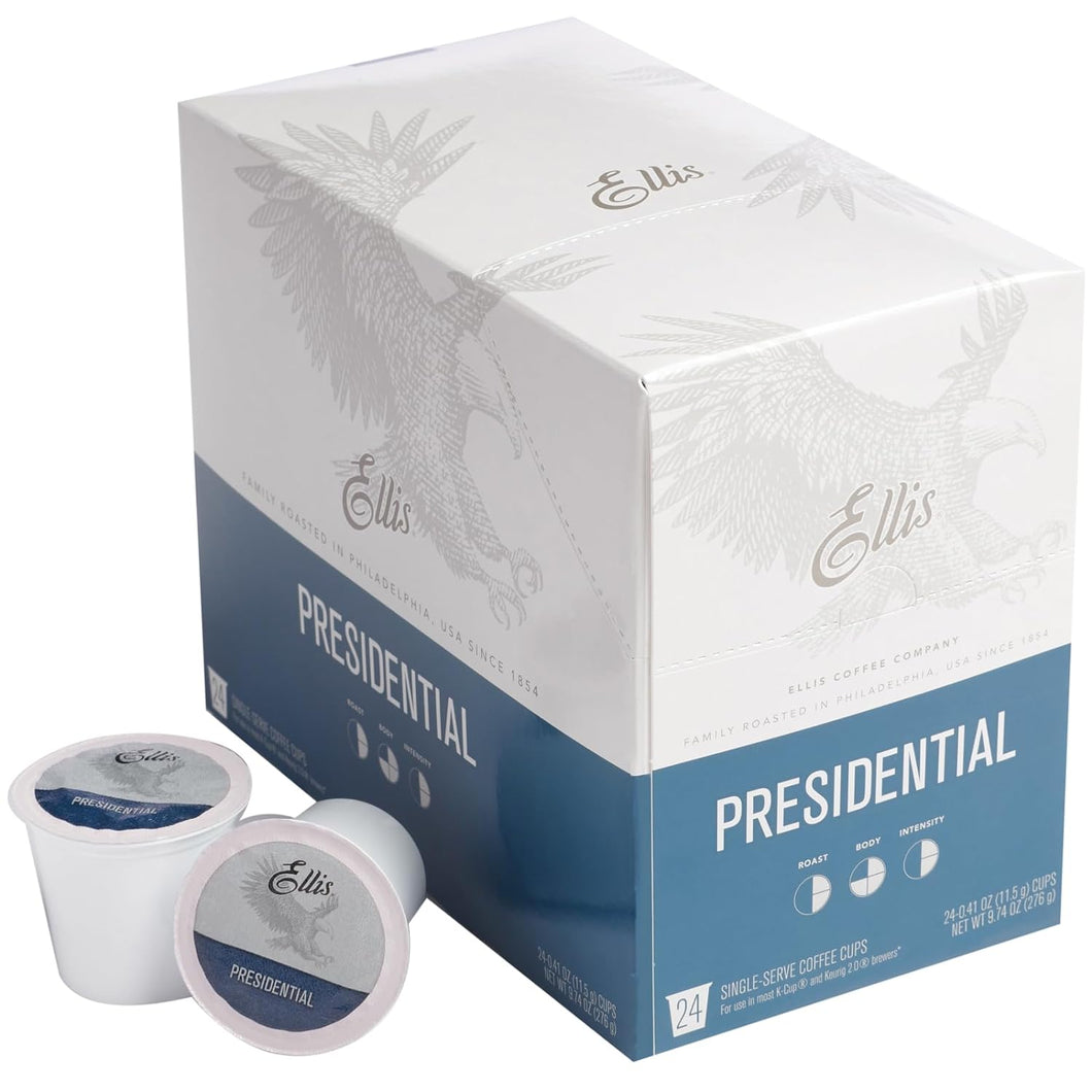 Ellis Coffee Presidential Medium Roast Single Serve Coffee Cups - 24 Count