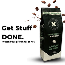Black Insomnia Dark Roast Ground Coffee - The Strongest Coffee in the World - 1lb