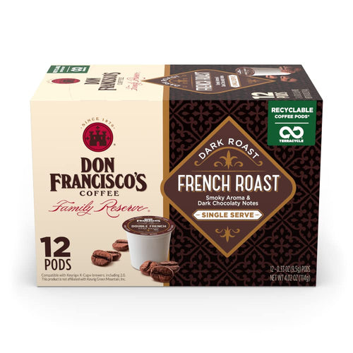 Don Francisco's Dark Roast Single Serve Coffee Cups - 12 Count (Case of 6)