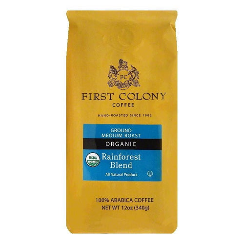 First Colony Coffee Rainforest Blend 100% Arabica Ground - 12 Ounce (Case of 6)