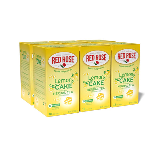 Red Rose Lemon Cake Herbal Tea Bags - 18 Count (Pack of 6)