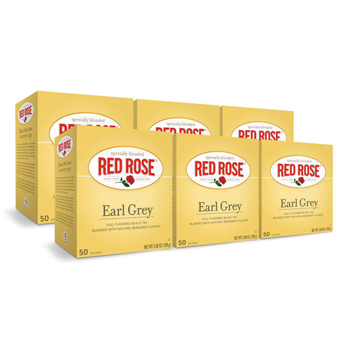 Red Rose Earl Grey Black Tea Bags - 50 Count (Case of 6)
