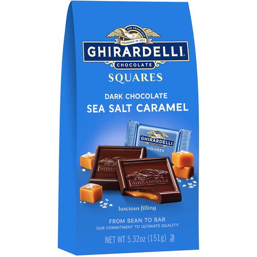 Ghirardelli Sea Salt Caramel Dark Chocolate Squares - 5.32 Ounce