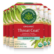 Traditional Medicinals Throat Coat Eucalyptus Herbal Tea Bags - 16 Count (Case of 6)