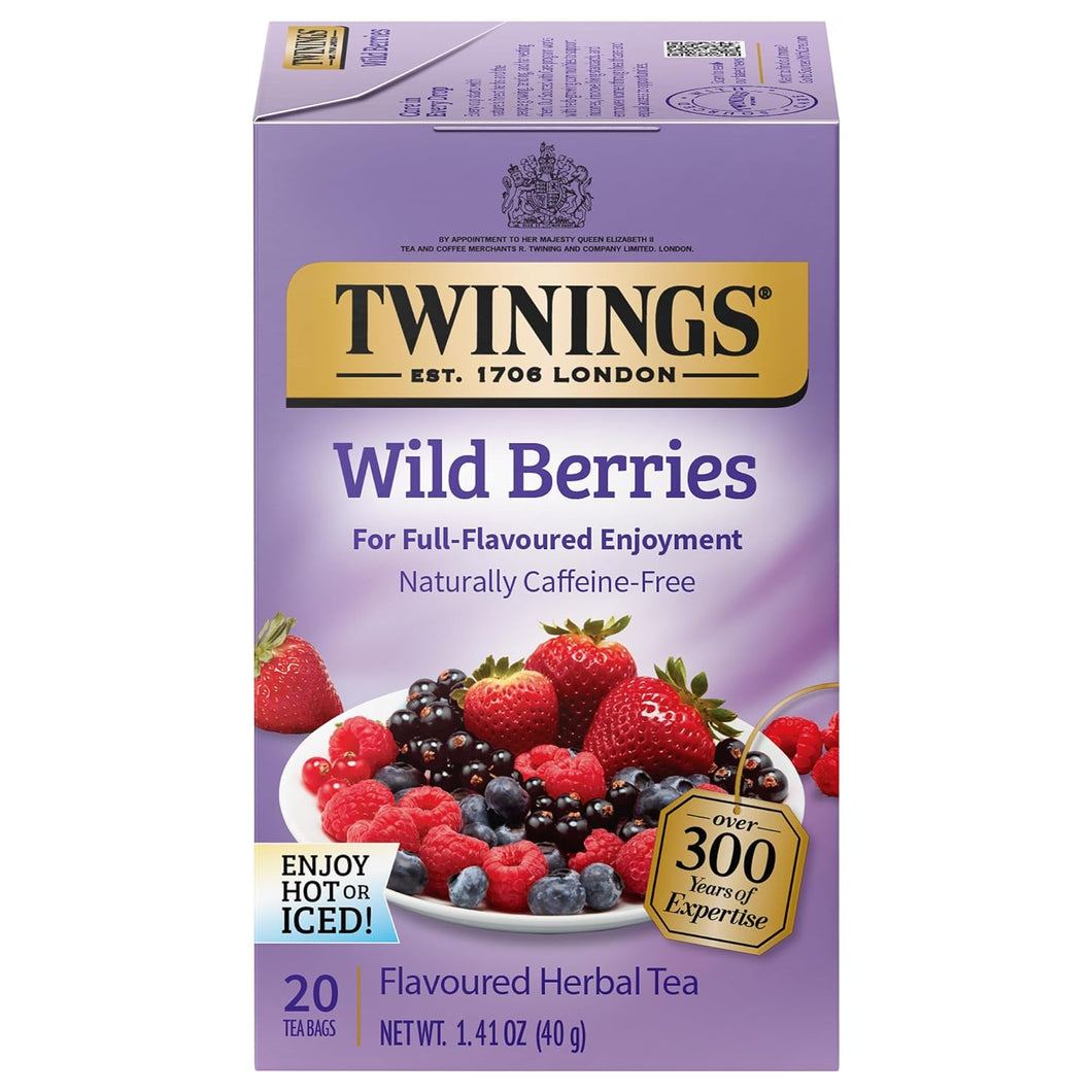 Twinings Wild Berries Caffeine Free Herbal Tea Bags - 20 Count