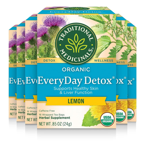 Traditional Medicinals Everyday Detox Lemon Herbal Tea - 16 Count (Case of 6)