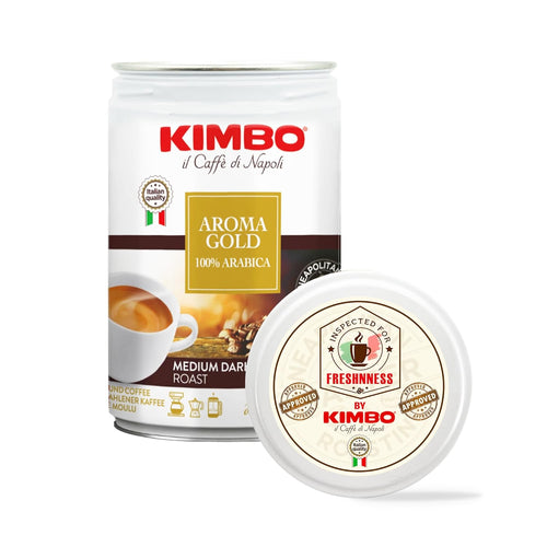 Kimbo Aroma Gold 100% Arabica Italian Ground Coffee - 8.8 Ounce Can (Case of 6)