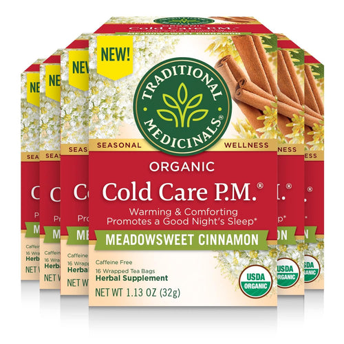 Traditional Medicinals Cold Care P.M. Herbal Tea Bags - 16 Count (Case of 6)