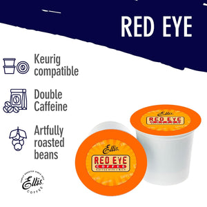 Ellis Coffee Red Eye Double Caffeinated Single Serve Coffee Cups - 24 Count