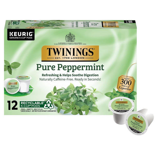 Twinings Tea Pure Peppermint Single Serve K-Cups - 12 Count (Case of 6)