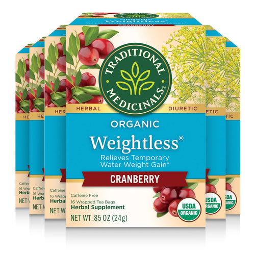 Traditional Medicinals Weightless Cranberry Herbal Tea - 16 Count (Case of 6)