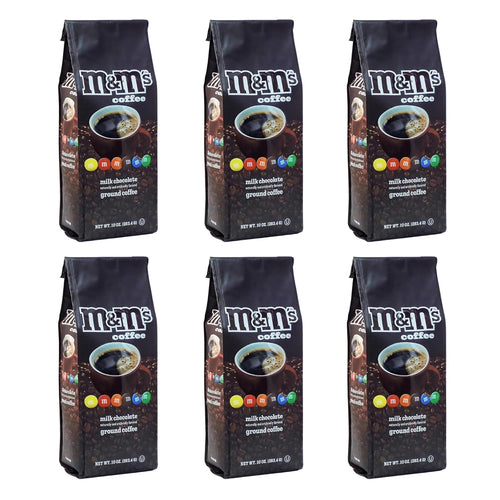 M&M's Milk Chocolate Candy Flavored Ground Coffee - 10 Ounce (Case of 6)