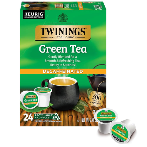 Twinings Decaffeinated Green Tea K-Cups for Keurig Brewers - 24 Count (Case of 4)