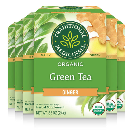 Traditional Medicinals Organic Green Ginger Tea Bags - 16 Count (Case of 6)