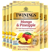 Twinings Mango & Pineapple Herbal Tea Bags, Caffeine Free - 20 Count (Case of 6)