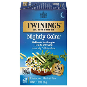Twinings Nightly Calm Caffeine Free Herbal Tea Bags - 20 Count