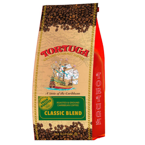 Tortuga Classic Blend Gourmet Ground Coffee - 10 Ounce (Case of 6)