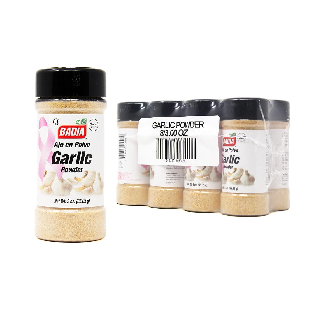 Badia Garlic Powder, Ajo En Polvo - 3 Oz (Pack Of 8)