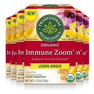Traditional Medicinals Immune Zoom Lemon & Ginger Tea Bags - 16 Count (Case of 6)