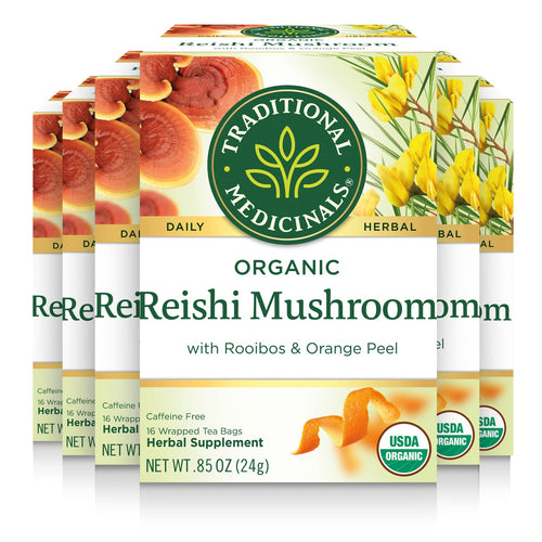Traditional Medicinals Reishi Mushroom Herbal Tea Bags - 16 Count (Case of 6)