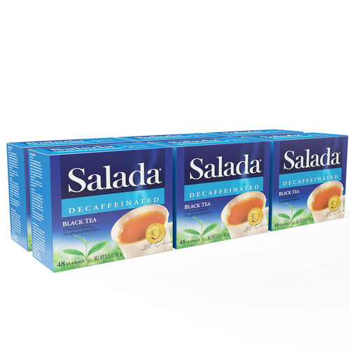 Salada Naturally Decaffeinated Black Tea Bags - 48 Count (Case of 6)
