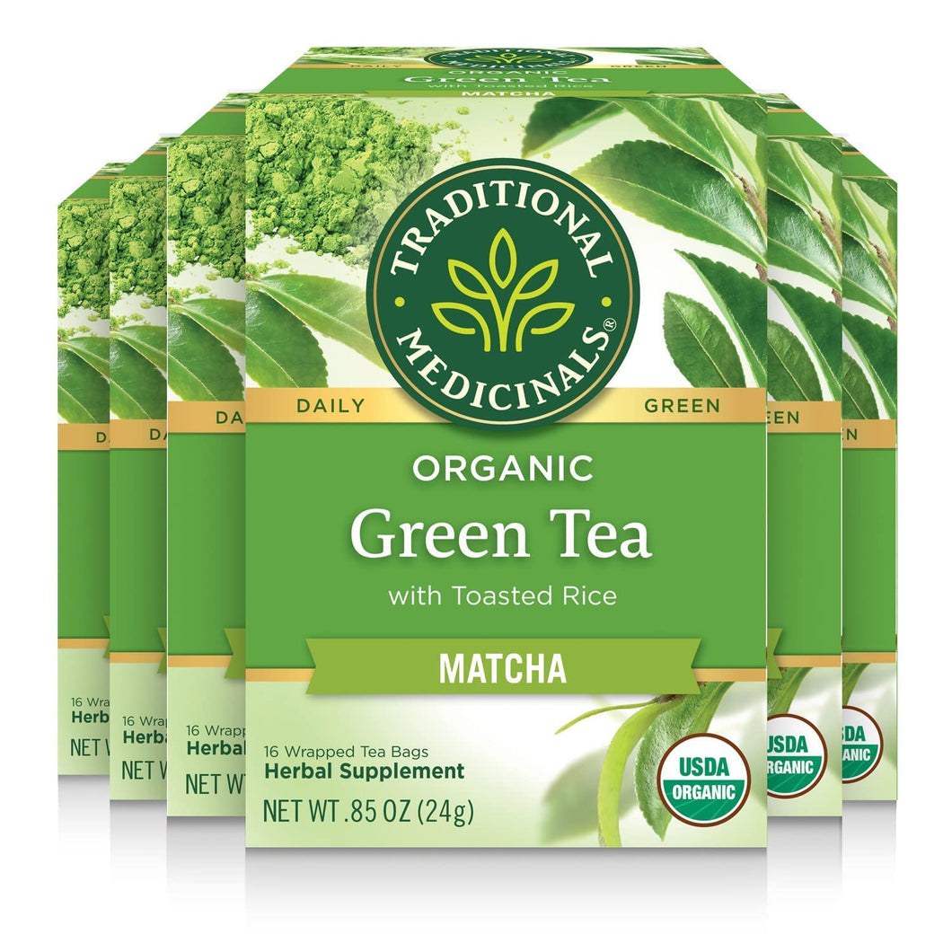 Traditional Medicinals Organic Green Tea Matcha - 16 Count (Case of 6)