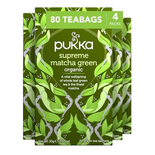 Pukka Organic Tea Bags, Supreme Matcha Tea Herbal Tea - 20 Count (Case of 4)